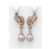 Image 1 : 3.73 ctw Diamond & Pearl Earrings 18K Rose Gold - REF-426G8W