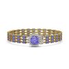 Image 1 : 27.75 ctw Tanzanite & Diamond Bracelet 14K Yellow Gold - REF-377R5K