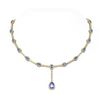 Image 1 : 15.31 ctw Tanzanite & Diamond Necklace 18K Yellow Gold - REF-890Y9X