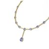 Image 2 : 15.31 ctw Tanzanite & Diamond Necklace 18K Yellow Gold - REF-890Y9X