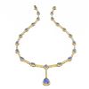 Image 3 : 15.31 ctw Tanzanite & Diamond Necklace 18K Yellow Gold - REF-890Y9X