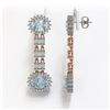 Image 2 : 10.4 ctw Aquamarine & Diamond Earrings 14K Rose Gold - REF-236X4A