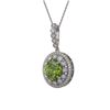 Image 1 : 7.51 ctw Tourmaline & Diamond Victorian Necklace 14K White Gold - REF-206W8H