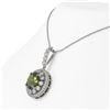 Image 3 : 7.51 ctw Tourmaline & Diamond Victorian Necklace 14K White Gold - REF-206W8H