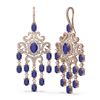 Image 2 : 20.7 ctw Sapphire & Diamond Earrings 18K Rose Gold - REF-527F3M