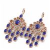 Image 3 : 20.7 ctw Sapphire & Diamond Earrings 18K Rose Gold - REF-527F3M