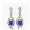 Image 1 : 13.08 ctw Tanzanite & Diamond Earrings 18K Rose Gold - REF-872R8K