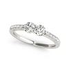 Image 2 : 0.85 ctw VS/SI Diamond 2 Stone 2 Stone Ring 18k White Gold - REF-83H2R
