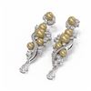 Image 3 : 5.13 ctw Diamond & Pearl Earrings 18K White Gold - REF-662H2R