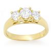 Image 1 : 0.85 ctw Certified VS/SI Diamond 3 Stone Ring 14k Yellow Gold - REF-123M6G