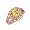 Image 1 : 2.09 ctw Canary Citrine & Diamond Victorian Ring 14K Rose Gold - REF-83K6Y
