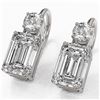 Image 1 : 1.8 ctw Emerald Cut Diamond Designer Earrings 18K White Gold - REF-364G3W