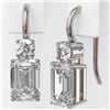 Image 3 : 1.8 ctw Emerald Cut Diamond Designer Earrings 18K White Gold - REF-364G3W