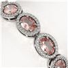 Image 3 : 20.18 ctw Morganite & Diamond Micro Pave Halo Bracelet 10k White Gold - REF-377F3M