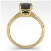 Image 3 : 3.0 ctw Cushion Black Diamond Engagment Designer Ring 14k Yellow Gold - REF-97K5Y