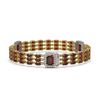 Image 2 : 23.08 ctw Garnet & Diamond Bracelet 14K Yellow Gold - REF-327G3W