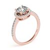 Image 3 : 1.4 ctw Certified VS/SI Diamond Halo Ring 18k Rose Gold - REF-296H6R