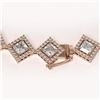 Image 3 : 31.92 ctw Princess Cut Diamond Micro Pave Necklace 18K Rose Gold - REF-4440Y3X