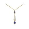 Image 1 : 5.72 ctw Sapphire & Diamond Necklace 18K Yellow Gold - REF-245H5R