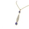 Image 2 : 5.72 ctw Sapphire & Diamond Necklace 18K Yellow Gold - REF-245H5R
