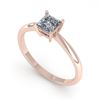 Image 2 : 0.52 ctw Princess Cut VS/SI Diamond Engagment Ring 18k Rose Gold - REF-71X2A