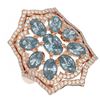 Image 3 : 5.36 ctw Blue Topaz & Diamond Ring 18K Rose Gold - REF-169N6F