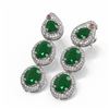 Image 3 : 21.3 ctw Emerald & Diamond Earrings 18K White Gold - REF-513M5G