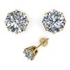 Image 2 : 1.53 ctw VS/SI Diamond Stud Solitaire Earrings Vintage 18k Yellow Gold - REF-214G8W