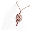 Image 2 : 11.47 ctw Ruby & Diamond Necklace 18K Rose Gold - REF-474A5N
