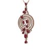 Image 3 : 11.47 ctw Ruby & Diamond Necklace 18K Rose Gold - REF-474A5N