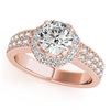 Image 2 : 1.19 ctw Certified VS/SI Diamond 2pc Wedding Set Halo 14k Rose Gold - REF-121M2G