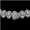 Image 3 : 24.19 ctw Oval Cut Diamond Micro Pave Necklace 18K White Gold - REF-2092F6M