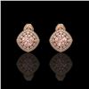 Image 1 : 4.19 ctw Morganite & Diamond Victorian Earrings 14K Rose Gold - REF-142R8K