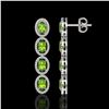 Image 2 : 5.88 ctw Peridot & Diamond Micro Pave Halo Earrings 10k White Gold - REF-143A6N