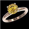 Image 2 : 2 ctw Certified Intense Yellow Diamond Engagment Ring 10k Rose Gold - REF-355M9G