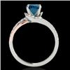 Image 2 : 1.35 ctw SI Certified Fancy Blue Diamond Bypass Ring 10k 2Tone Gold - REF-125H5R