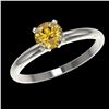 Image 2 : 0.75 ctw Certified Intense Yellow Diamond Engagment Ring 10k White Gold - REF-67G5W