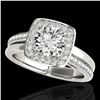 Image 1 : 1.33 ctw Certified Diamond Solitaire Halo Ring 10k White Gold - REF-197N8F