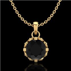 0.85 ctw Fancy Black Diamond Art Deco Stud Necklace 18k Yellow Gold - REF-81H8R