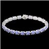 Image 2 : 24 ctw Tanzanite Eternity Designer Bracelet 14k White Gold - REF-218K2Y