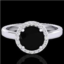 2 ctw Halo VS/SI Diamond Certified Micro Pave Ring 18k White Gold - REF-78R8K