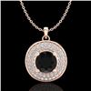 1.25 ctw Fancy Black Diamond Art Deco Stud Necklace 18k Rose Gold - REF-83H6R