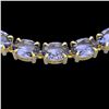 56 ctw Tanzanite Eternity Designer Necklace 14k Yellow Gold - REF-581K8Y