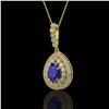 4.97 ctw Sapphire & Diamond Victorian Necklace 14K Yellow Gold - REF-160K2Y