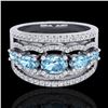 2.25 ctw Sky Blue Topaz & Micro Pave VS/SI Diamond Ring 10k White Gold - REF-81M8G