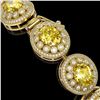 Image 3 : 40.37 ctw Canary Citrine & Diamond Victorian Bracelet 14K Yellow Gold - REF-1186F4M