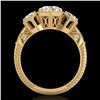 Image 1 : 1.66 ctw VS/SI Diamond Solitaire Art Deco 3 Stone Ring 18k Yellow Gold - REF-445R5K