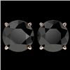 Image 1 : 4 ctw Fancy Black Diamond Solitaire Stud Earrings 10k Rose Gold - REF-68N8F