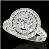 Image 1 : 2.25 ctw Certified Diamond Solitaire Halo Ring 10k White Gold - REF-218Y2X