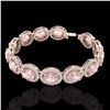 Image 2 : 23 ctw Morganite & Micro Pave VS/SI Diamond Bracelet 10k Rose Gold - REF-527K3Y